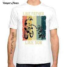 Camiseta Vintage de Motocross Dirt Bike como padre como hijo, camiseta de manga corta, camiseta informal de cuello redondo, camiseta con bicicleta 2024 - compra barato