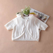 Sweet Beach Summer Baby Girl White Cardigan Sweater Short-sleeved Baby Jacket Cotton Coat 9 12 18 24 Month Baby Clothes 205010 2024 - buy cheap