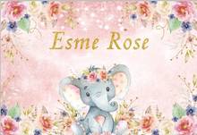 Fondo de vinilo personalizado para estudio fotográfico, de 7x5 pies telón de fondo, rosa, Floral, niña, bebé, elefante, Princesa, fiesta, 220cm x 150cm 2024 - compra barato