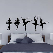 Ballet Dancer Silhouette Vinyl Wall Decal Ballet Wall Art Dancing Dancers Ballerina Studio Wall Mral Dance Room Decor C205 2024 - buy cheap