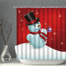 Juego de cortinas de ducha con estampado 3D de muñeco de nieve, Papá Noel, con ganchos, decoración navideña para el hogar, cortinas decorativas para el baño, 150/180cm 2024 - compra barato