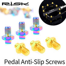 RISK 8pcs/box Road Mountain Bike M4 Titanium Pedal Pins Anti-slip Screws Bolts Bicycle Non-slip XC Pedal Fixed Studs 2024 - buy cheap