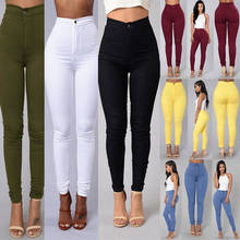 Women Denim Skinny Leggings Pants 2018 New Arrive High Waist Stretch Jeans Slim Pencil Trousers Army Green White Red Blue Black 2024 - buy cheap