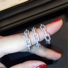 Anel de diamante 100% original com corrente, joia fina de prata esterlina 925 para casamento e noivado para mulheres 2024 - compre barato