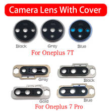 Novo substituto de lente de câmera de vidro, para oneplus 6 6t 7 7t pro, moldura de lente de câmera traseira 2024 - compre barato