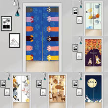 Japanese Cartoon Cotton Linen Door Curtain Household Partition Curtain Bedroom Blackout Curtain Doorway Hanging Curtain 2024 - buy cheap