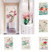 Chinese Flower Door Curtain Kitchen Bedroom Partition Curtain Without Punching Doorway Hanging Curtain Home Decoration 2024 - buy cheap