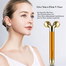 24k Gold Energy Beauty Bar Set 3D Facial Vibration Massage Jade Roller Face Massager Stick Skincare Face Roller Face Lift Stick 2024 - buy cheap
