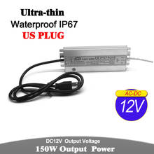 Transformadores de iluminación a prueba de agua, fuente de alimentación IP67, enchufe estadounidense para luz LED CCTV, DC12V DC24V 60W 72W 100W 120W 150W 2024 - compra barato