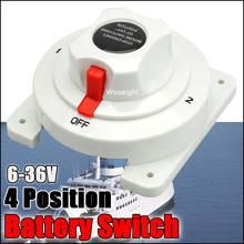 Wooeight 4 Positions 175A 6-32V White Distribution Marine Boat Battery Switch Marine Dual Battery Selector Switch for Boat RV 2024 - buy cheap