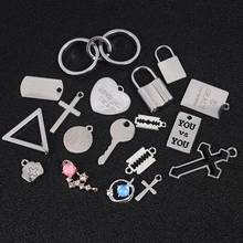 3-5Pcs/Lot Metal Cross Love Heart Lock Key Pendant For Jewelry Making Accessories Keychains Bracelet Necklace Charms Findings 2024 - buy cheap