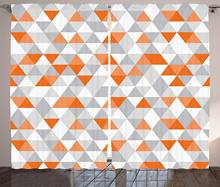Geometric Curtains Triangles Argyle Polygon Patterns Vibrant Colors Zigzag Ornament Living Room Bedroom Window Curtain Orange 2024 - buy cheap