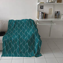 Turquesa cor onda padrão textura lance cobertor para sofá cobertor quente na cama casa colcha viagem velo cobertor 2024 - compre barato