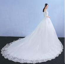 Luxury embroidery bridal gown off shoulder marriage anniversary wedding gown lace up wedding dresses with train 2024 - buy cheap