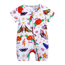 2021 Toddler Unisex-baby Summer Short Sleeve Jumpsuit Cotton Printing Romper Baby Girl Baby Boys Onesie Outfits Suit more Q11 2024 - buy cheap