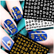Wholesale 5pcs/lot 3D Nail Sticker Manicure Design DIY Sticker Decals Tips Black Design Adhesive Tips Art for Nail Decoration 2024 - buy cheap