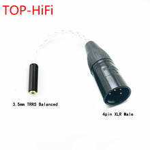 TOP-HiFi-Cable balanceado para auriculares, adaptador de Audio de 10cm, 4 núcleos, plateado, 4 pines, XLR macho a 3,5mm, Trrs hembra 2024 - compra barato