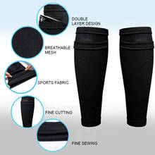 Respirável elástico shin meia perna apoio futebol confortável shin meias protetor com cotovelo joelheiras guarda acessórios de futebol 2024 - compre barato
