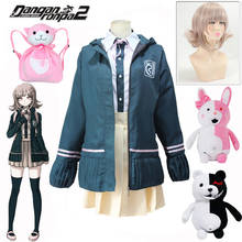 Super DanganRonpa 2 Dangan Ronpa Cosplay Chiaki Nanami uniformes chaqueta camisa falda anudada para mujer Chiaki Nanami Cosplay peluca pelos 2024 - compra barato