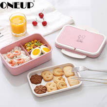 ONEUP Ланч-бокс из пшеничной соломы, мультяшная коробка Bento, Портативный экологичный контейнер для хранения еды для детей, школьников, микробаватный 2024 - купить недорого