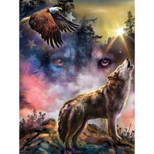 Animal Wolf Printed Canvas 11CT Cross Stitch Embroidery Kit DMC Threads Handmade Handiwork Hobby Knitting Jewelry   Decor 2024 - buy cheap