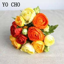 YO CHO Artificial Fake Flowers 10 Heads Roses Silk Flower Bouquet Burgundy Pink Rose Flowers Wedding Home Party Prom Table Decor 2024 - buy cheap