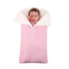 Saco de dormir recém-nascido, envoltório com zíper de lã, grosso, quente para o inverno, saco de dormir, carrinho de bebê, envelope de saco de dormir 2024 - compre barato