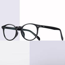 Óculos de armação de plástico retrô com dobradiças de mola, aro completo, óculos redondos, recém-chegado, anti-azul ray 2024 - compre barato