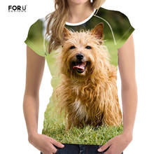 FORUDESIGNS 3D Australian Terrier Cute Dog Pattern Summer Short Sleeve Women T Shirt Casual Brand Comfortable Clothes for Girls 2024 - buy cheap