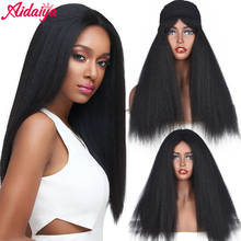 AIDAIYA Synthetic Wigs Yaki Straight Hair Wig For Women Yaki Straight  Long Afro Hair Wig Heat Resistant Fiber African Wig 2024 - buy cheap