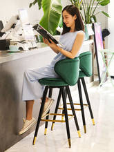 Светильник, роскошный барный стул из массива дерева, американский Повседневный высокий стул, скандинавский барный стул, современный минималистичный домашний задний стул 2024 - купить недорого