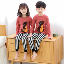 Pijamas de algodão para o bebê meninos meninas macio animal impressão algodão t camisa + pant 2 pcs conjuntos de pijama casual crianças menina roupa de dormir 2024 - compre barato