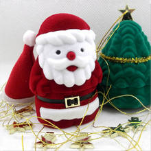 Дизайнерская Вельветовая шкатулка с Санта-Клаусом для колец, сережек, гвоздиков, красного цвета, футляр для хранения, шкатулка для ювелирных изделий, Рождественская Подарочная коробка 674225 2024 - купить недорого