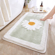 Tapete de banheiro antiderrapante daisy floral cozinha absorvente tapete de microfibra anti-queda tapete de porta para casa de banho de piso 2024 - compre barato