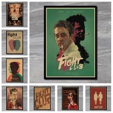 Fight Club-Póster de papel Kraft, película Vintage, arte Retro, decoración de pared, pegatina de pared 2024 - compra barato