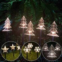 Guirnalda de luces LED impermeables para decoración de exteriores, decoración de árbol de Navidad, copo de nieve, estrella, jardín, camino de vacaciones, césped, 5 uds. 2024 - compra barato