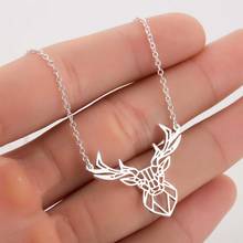necklace womens stainless steel steel antlers fashion deer pendants animal chains on the neck gold necklaces jewelry for neck 2024 - buy cheap
