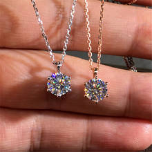 925 Silver Color Necklace Chain Round Diamond Pendants for Women Gift Colgantes De or Bizuteria Gemstone 925 Topaz Pendants 2024 - buy cheap