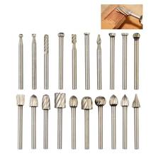 20pcs/Set 1/8" Shank Wood Drill Bit Nozzles for Dremel Attachments HSS Stainless Steel Wood Carving Tools Set Woodworking 2024 - buy cheap