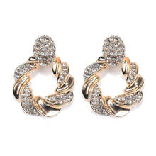 Fashion Simple Geometric Round Za Earring Jewelry Women Inlay Luxury Crystal Rhinestone Drop Earrings For Women Accessories 2024 - buy cheap