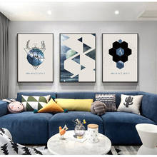 YUMEART Deer Animal Geometric Posters And Prints Wall Art Canvas Painting Wall Pictures For Living Room Nordic Style Home Decor 2024 - buy cheap