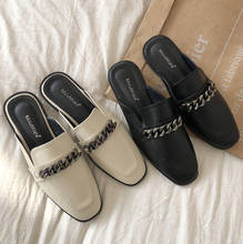 Fashion Low-heeled Shoes Joker Chain Flat  Slippers Woman Slippers Womans Shoes Sandals Women 2021  Flat Slippers for Women 2024 - buy cheap