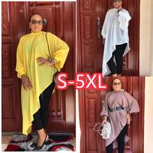 New style African Women clothing Dashiki fashion Pure color chiffon Irregular hem loose dress size S - 5XL 2024 - buy cheap