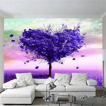 3D Wallpaper Modern Abstract Art Purple Tree Photo Mural Living Room Bedroom Interior Decor Nature Wallpaper Papel De Parede 3D 2024 - buy cheap