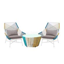 Outdoor chair three-piece model room lounge chair balcony small table and chairs combination garden small coffee table sofa 2024 - buy cheap