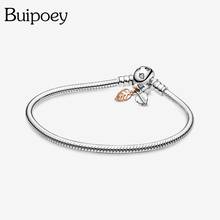 Buipoey New Fallen Leaves Chain Buckle Snake Bone Bracelets Fit Original Beaded Bracelet For Women Boy Girl Child Charm Bangle 2024 - buy cheap