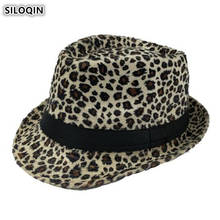 Siloqin boné unissex de leopardo, chapéu tipo fedora com estampa de leopardo para homens, da moda, 2020 2024 - compre barato