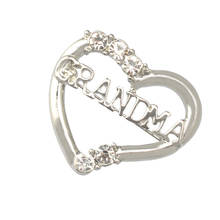 Crystal Rhinestone GRANDMA Love Heart Shaped Brooch Pin Mother's Day Fashion Jewelry 2024 - buy cheap