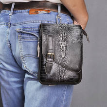 Натуральная кожа Мужская Повседневная дизайнерская многофункциональная маленькая сумка через плечо модная поясная сумка 611-1-cb 2024 - купить недорого