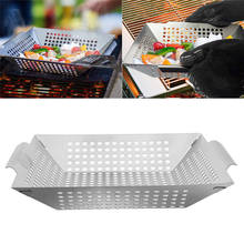 Outdoor Stainless Steel Barbecue Grill Basket Picnic Non-Stick Vegetable Seafood Grilling Pan 2024 - buy cheap